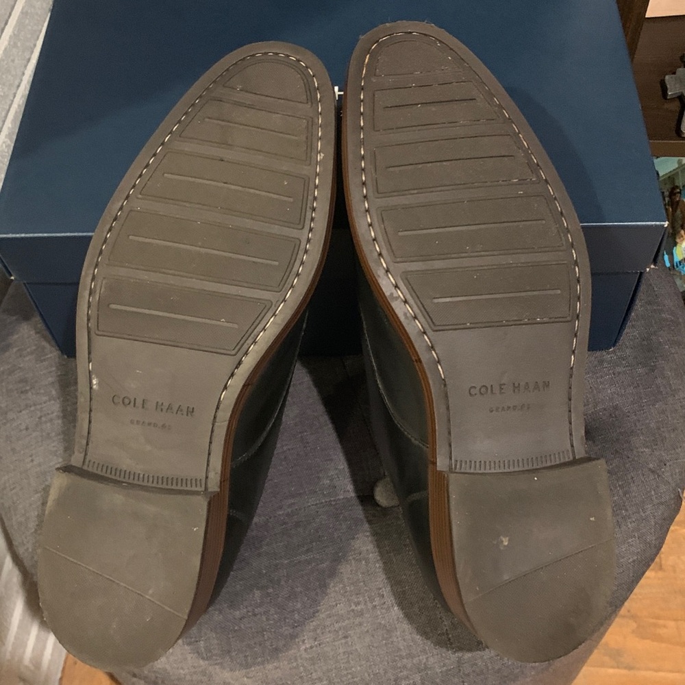 Cole Haan Black Leather Monk Strap Derbys - Picture 4 of 5